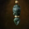 Mahakala Hetian jade gold diamond pestle necklace